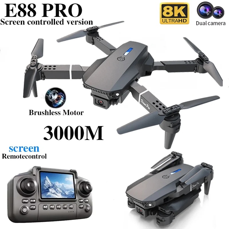 Profesyonel E88 PRO Drone, Ekr - Drone E88 Rc Quadcopter incelemesi ve fiyatı